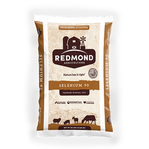 A 25-pound bag of Selenium 90 mineral for cattle.